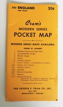 Vintage 1950&#39;s Cram&#39;s Modern Series Pocket Map England &amp; Wales 325 - £9.41 GBP
