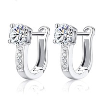 100% Real 925 Silver  U Type Earring Korean Earrings for Women New Jewelry Gifts - £10.47 GBP