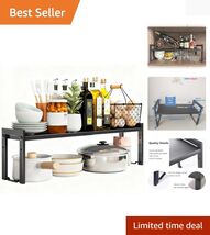 Modern Expandable Kitchen Shelf Organizer (16-26”L) – Easy Assembly &amp; Du... - $59.35