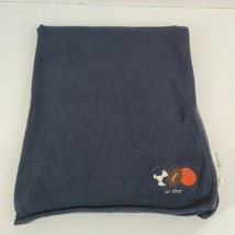 Lullaby Club Navy Blue Cotton Sweater Knit Woven All Star Sport Ball Blanket Boy - $59.39