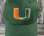 Nike University of Miami Hurricanes Football Green Fitted Hat - Medium -... - $9.74