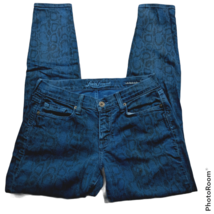 Lucky Brand Legend Sofia Skinny Jeans Size 27 Leopard Animal Print Blue - £26.41 GBP