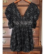 Just Cavalli printed glitter Bubble Mini Dress ruched sleeve XS XXS deep... - £52.75 GBP