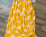 DVF x Target Smocked Tie Strap Ginkgo Yellow Midi Dress Size XS Rayon Po... - £15.06 GBP
