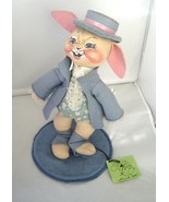  Vintage 1987 Annalee Doll  Bunny Rabbit Top Hat, Periwinkle, With Tags 12” - £19.65 GBP