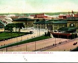 Union Ferrovia Stazione Providence Ri Rhode Island 1907 Udb Cartolina A5 - $10.20