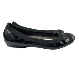 Stuart Weitzman Women Shoes Black 8M Patent Cap Toe Slip on Stretch Ballet Flats - £27.98 GBP