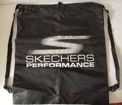 Skechers Promo Nylon Drawstring Backpack Knapsack Bag Black 19&quot; x 16&quot; - £4.58 GBP