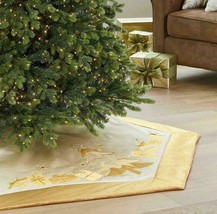 Verstellbar Luxus Weihnachtsbaum Rock Gold W Satin Bäume Geschenke &amp; Sam... - $21.99
