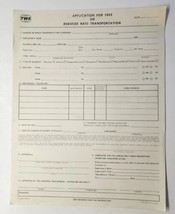 TWA Airlines 1971 Application for Free or Reduced Rate Transportaion  PB202 - £39.08 GBP