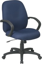 Blue Office Star Executive Mid Back Managers Chair With Fabric Seat And ... - £202.73 GBP