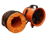 10&quot; Axial Fan Cylinder Pipe Spray Booth Paint Fumes Blower w/ 5 Meter Ai... - £111.71 GBP
