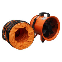 10&quot; Axial Fan Cylinder Pipe Spray Booth Paint Fumes Blower w/ 5 Meter Air Pipe - £109.83 GBP