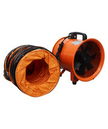 10&quot; Axial Fan Cylinder Pipe Spray Booth Paint Fumes Blower w/ 5 Meter Ai... - £111.11 GBP