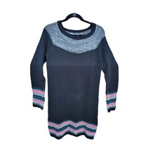 Athleta Sweater Dress Small Womens Long Sleeve Pullover Black Multicolor Knee Le - £16.14 GBP
