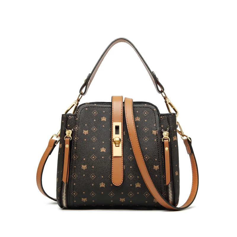 FOXER Brand Signature Crossbody Shoulder Bag Lady Monogram Retro Handbag... - $185.47