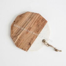 9&quot;x12&quot; Marble &amp; Wood Vegetable Cutting Board Decorative Kitchen Gift Dec... - £130.19 GBP
