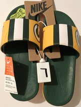 Nike Benassi Solarsoft Green Bay Packers Nfl Slide Sandals Men Sz 7 Or Wmn Sz 8 - £24.00 GBP