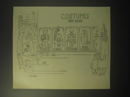 1948 Cartoon by Saul Steinberg - Costumes for Boys - £14.73 GBP