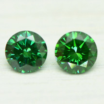 Matching Pair Diamond Real Loose Round Shape Fancy Green VS1/2 Enhanced 0.44 TCW - £279.18 GBP