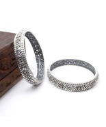 Traditional Indian 925 Sterling Silver CZ Women Oxidized Bangles Pair - ... - €276,25 EUR