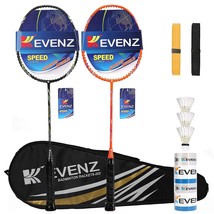 Badminton Racket Set, 2 Carbon Fiber Badminton Racquet, 3 Goose Feather Badminto - £52.97 GBP