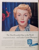 Lustre Creme Shampoo, 50&#39;s print ad. Full Page Color Illustration (Lana Turner)  - £14.06 GBP