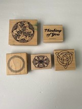 Lot of 5 Rubber Wooden Stamps Celtic Designs and Thinking of You - £10.51 GBP