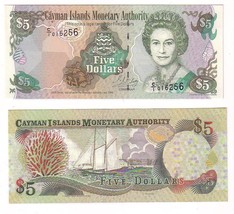 1998 Cayman Islands $5 Five Dollar Note Unc - $21.65