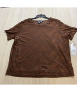 Vintage Carole Little II Brown Lace Short Sleeve Made In USA Top Size 1X... - $59.74 CAD