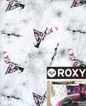 Quiksilver Roxy Logo Whirlwind Black White Twin Xl 3PC Sheets Bedding Set New - £38.27 GBP