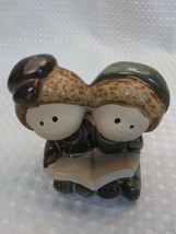 Vtg 3.5&quot; UCTCI Boy Girl Figurine Japan Stoneware Ceramic Candle/Toothpick Holder - £5.39 GBP