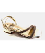 Atalina PL9213 Gold Low Heel Embellished Dress Sandal - $59.99