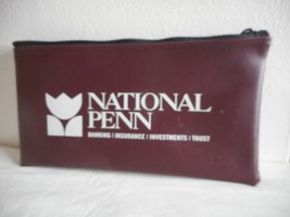Zippered Deposit Bags Bank Pouch pre-2015 National Penn Bank - $12.00
