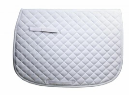 English Horse Saddle Pad All Purpose White Quilted Padded Cotton 22&quot; X 36&quot; - £15.02 GBP