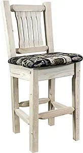 Montana Woodworks Homestead Collection Barstool with Woodland Upholsterd... - £515.49 GBP