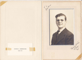 Victor C. Desroches - Rumford, Maine 1943 High School Graduation Photo - £13.71 GBP