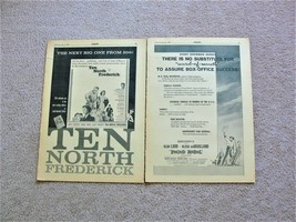 Ten North Frederick &amp; The Proud Rebel ( 2)  Pages Movie Ads from Variety... - £18.13 GBP