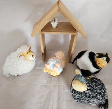 Christmas Nativity Set Manger for Children FRIENDLY BEASTS Chunky Soft A... - £15.62 GBP
