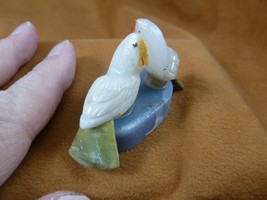 (Y-BIR-PA-488) pair of Parrots white love bird gemstone STONE Peru parrot - £13.72 GBP