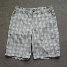 Adidas Golf Shorts Mens Size 30 Beige White Plaid  - $29.70