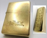 Coca Cola 1937 Replica Solid Brass Zippo 1999 Fired Rare - $129.00