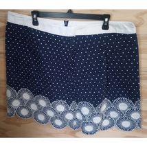 Women's Boden Midi Skirt Polkadot Navy Floral 16 - $15.75