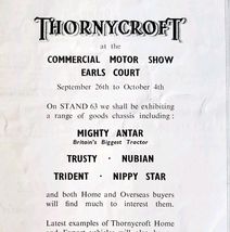 1952 London Earls Court Motor Expo Thornycroft Advertisement Sphere Impo... - €17,35 EUR