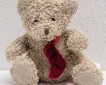 Russ Mini Beige Bear Plush With Red Christmas Stocking 3&quot; Terrycloth #4814 - $19.70