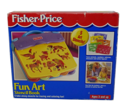 Fisher Price 1995 Fun Art Stencil Book Take Along Stencils Case Caddy w/Box - $288.77 MXN