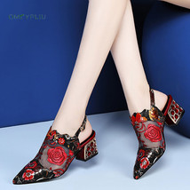 Sandals Women Plus Size 40 Summer Woman Shoes Fashion High Heels Sandals Pointed - £42.08 GBP