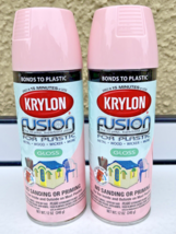 (2) Krylon Fusion For Plastic Spray Paint Gloss Fairy Tale Pink 12 oz #2331 - $39.95