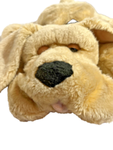 2007 KIDS OF AMERICA Big Brown Puppy Dog Plush Toy 17” Bow Heart Collar - £14.66 GBP