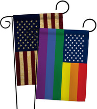 US Pride - Impressions Decorative USA Vintage Applique Garden Flags Pack GP14866 - £24.75 GBP